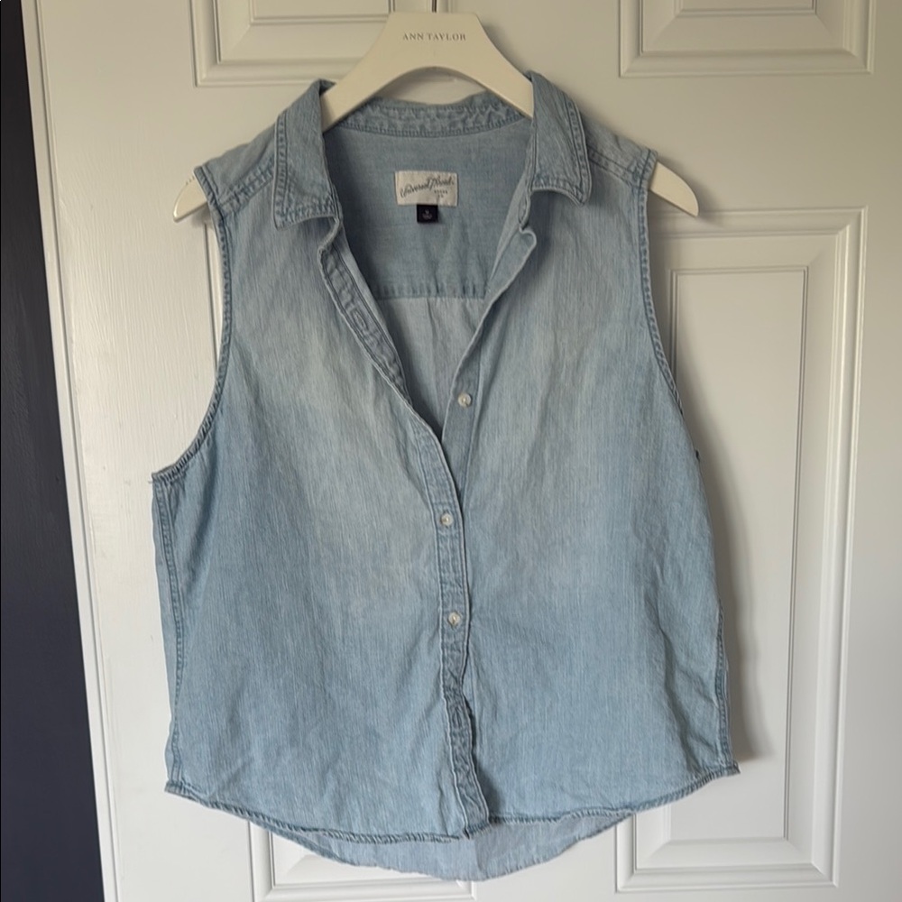 Light Blue Denim Sleeveless Top